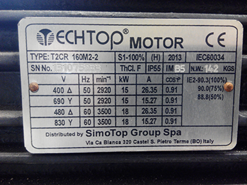 Caixa de velocidades coaxial 15kW da Varmec