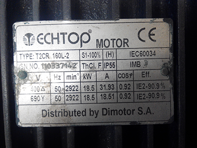 Motor 18,5 kW da Techtop